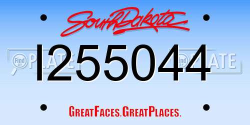 I255044 South Dakota License Plate