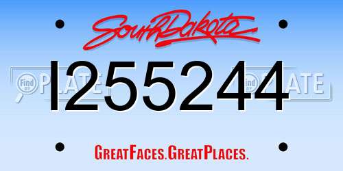I255244 South Dakota License Plate