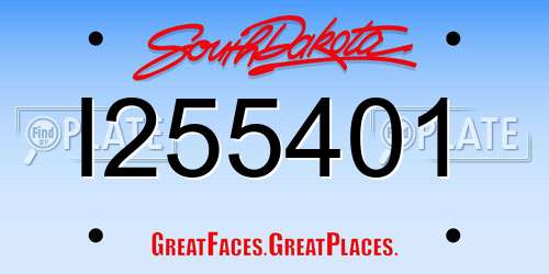 I255401 South Dakota License Plate