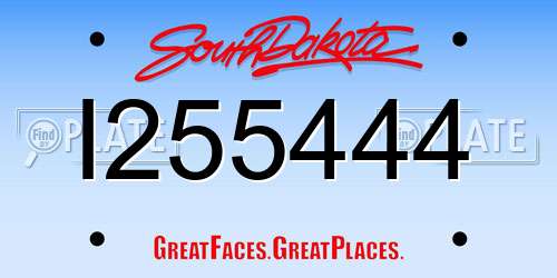I255444 South Dakota License Plate