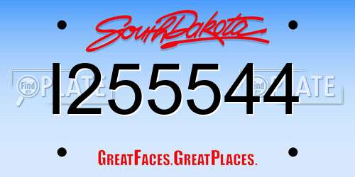 I255544 South Dakota License Plate