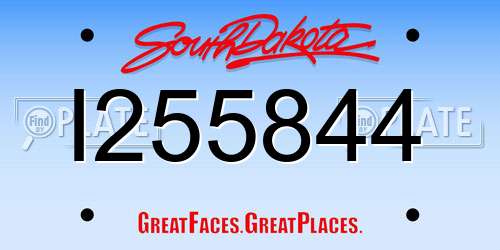 I255844 South Dakota License Plate