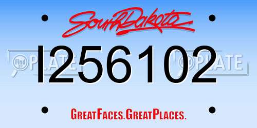 I256102 South Dakota License Plate