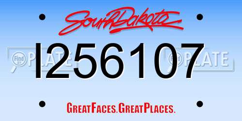 I256107 South Dakota License Plate