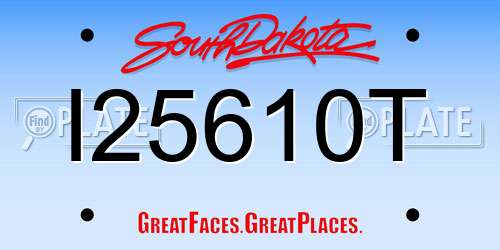 I25610T South Dakota License Plate
