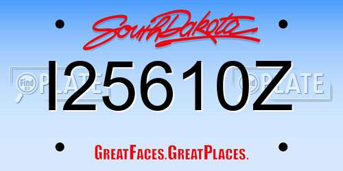 I25610Z South Dakota License Plate