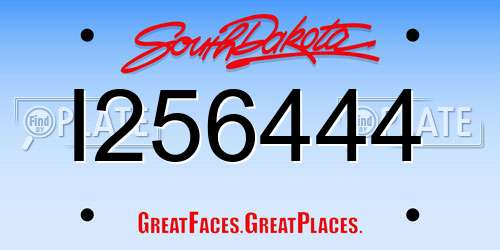 I256444 South Dakota License Plate