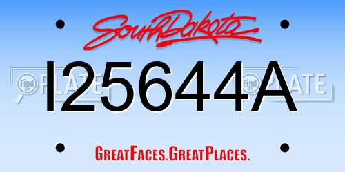 I25644A South Dakota License Plate