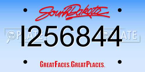 I256844 South Dakota License Plate