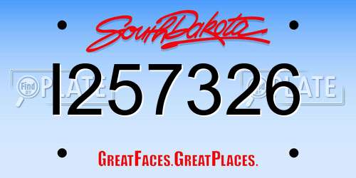I257326 South Dakota License Plate