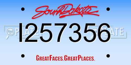 I257356 South Dakota License Plate