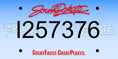 I257376 South Dakota License Plate