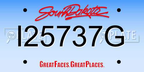 I25737G South Dakota License Plate