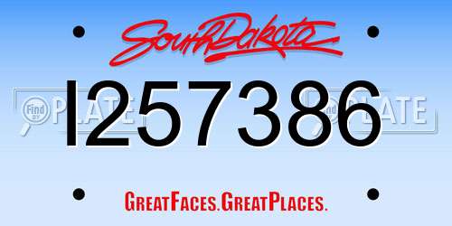 I257386 South Dakota License Plate