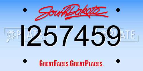 I257459 South Dakota License Plate