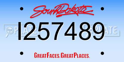 I257489 South Dakota License Plate