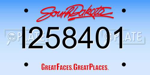 I258401 South Dakota License Plate