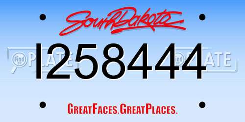 I258444 South Dakota License Plate