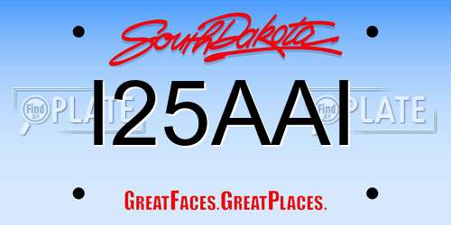 I25AAI South Dakota License Plate