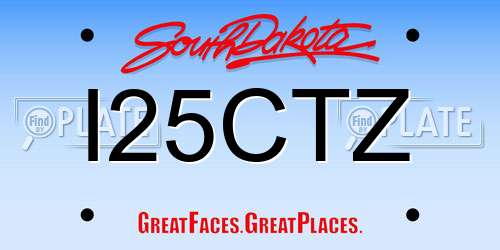 I25CTZ South Dakota License Plate