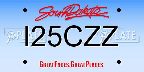 I25CZZ South Dakota License Plate