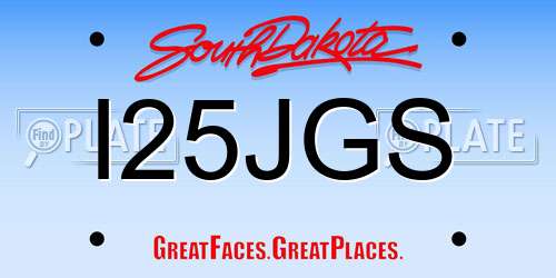 I25JGS South Dakota License Plate