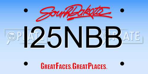 I25NBB South Dakota License Plate