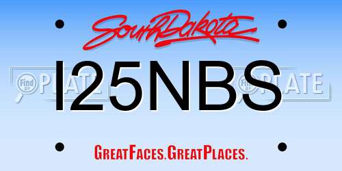 I25NBS South Dakota License Plate