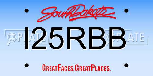 I25RBB South Dakota License Plate