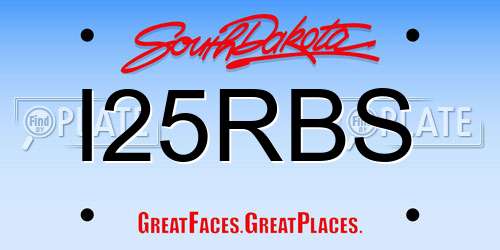 I25RBS South Dakota License Plate