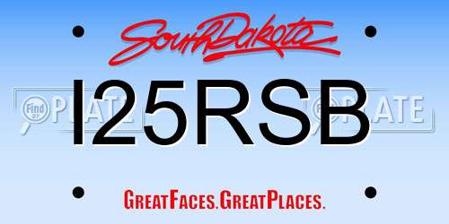 I25RSB South Dakota License Plate