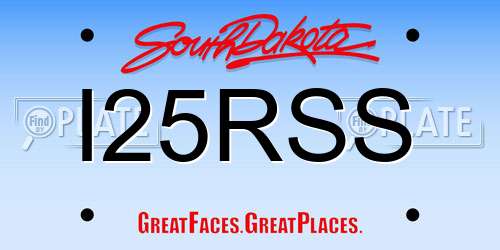 I25RSS South Dakota License Plate
