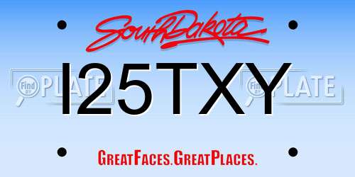 I25TXY South Dakota License Plate