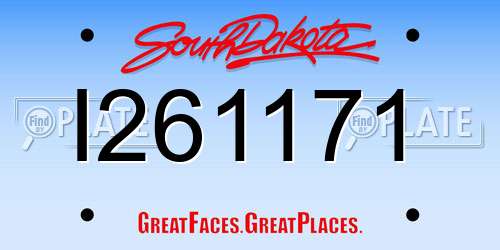 I261171 South Dakota License Plate