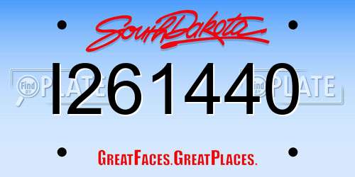 I261440 South Dakota License Plate