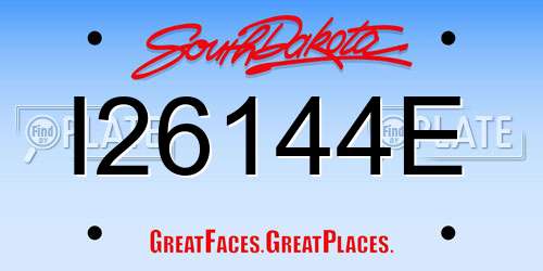 I26144E South Dakota License Plate