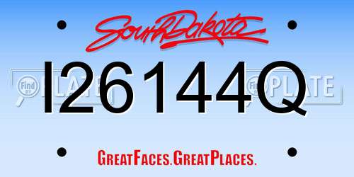 I26144Q South Dakota License Plate