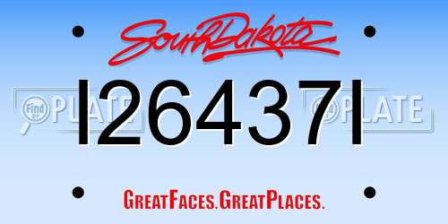 I26437I South Dakota License Plate