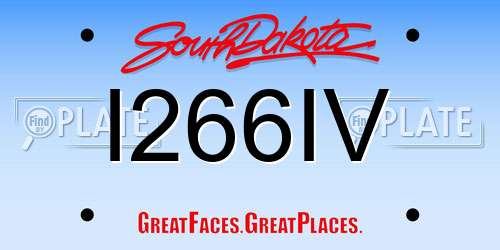 I266IV South Dakota License Plate