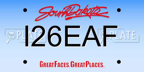 I26EAF South Dakota License Plate