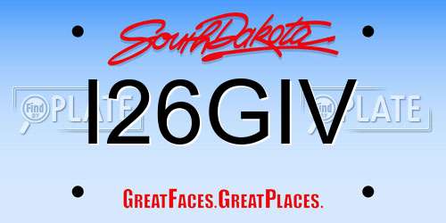 I26GIV South Dakota License Plate