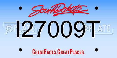 I27009T South Dakota License Plate