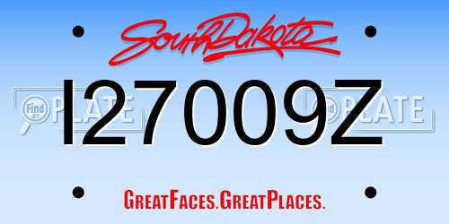 I27009Z South Dakota License Plate
