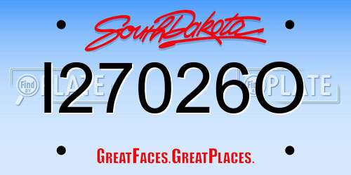 I27026O South Dakota License Plate
