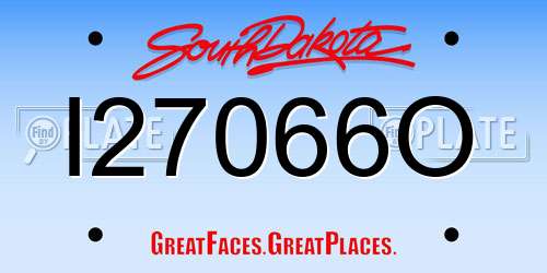 I27066O South Dakota License Plate