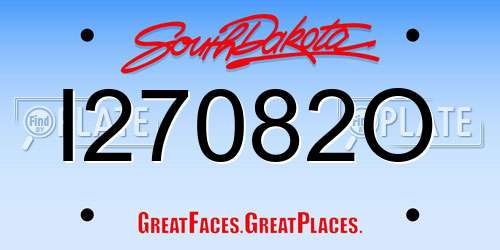 I27082O South Dakota License Plate