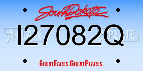 I27082Q South Dakota License Plate