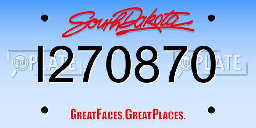 I270870 South Dakota License Plate
