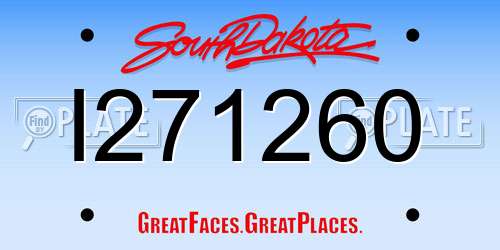 I271260 South Dakota License Plate