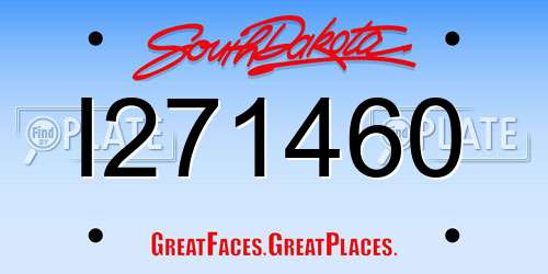 I271460 South Dakota License Plate